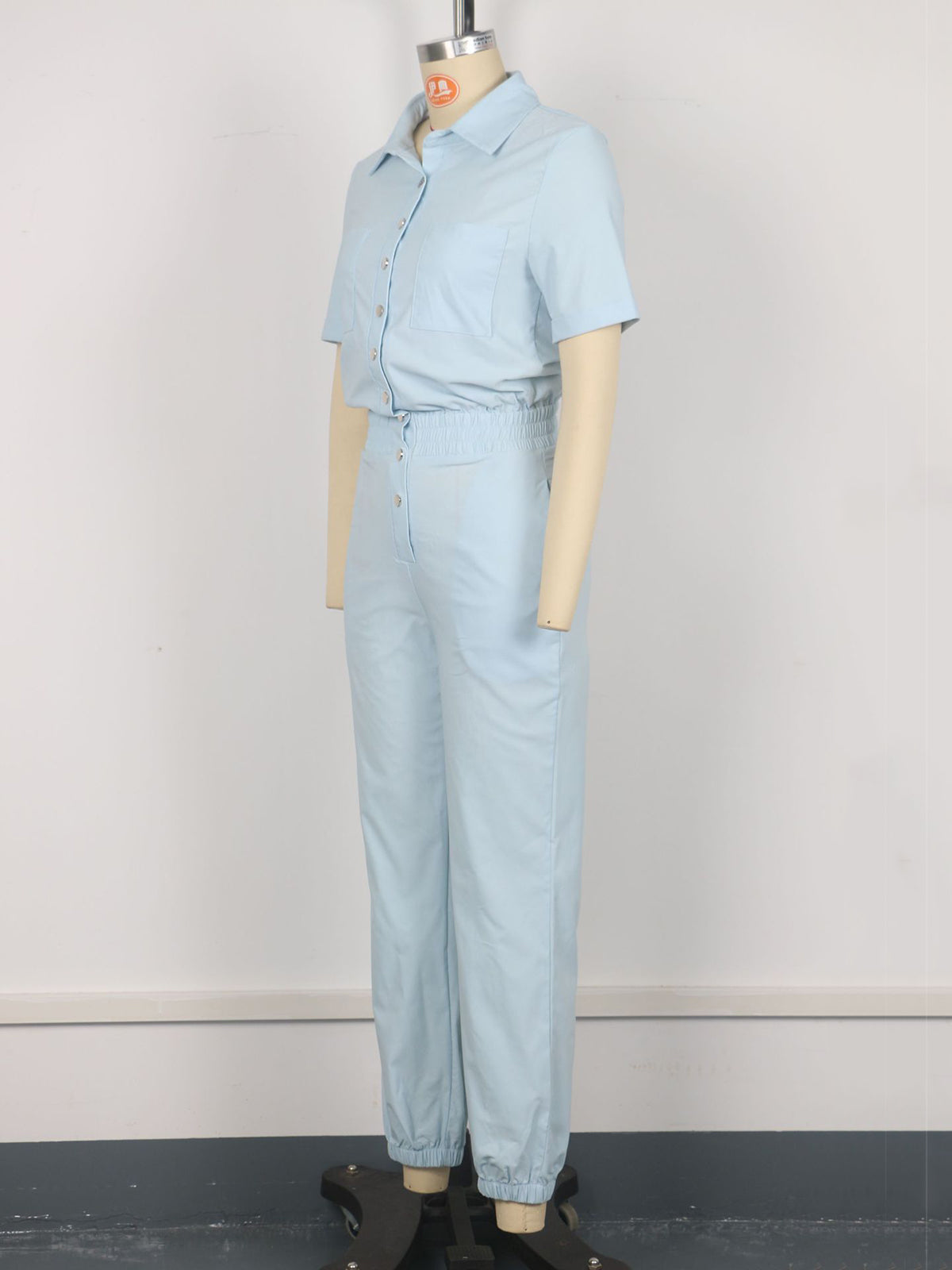 Casual Single-breasted Slim Jumpsuit