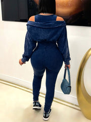 Sexy Off Shoulder Elastic Bodycon Jumpsuit