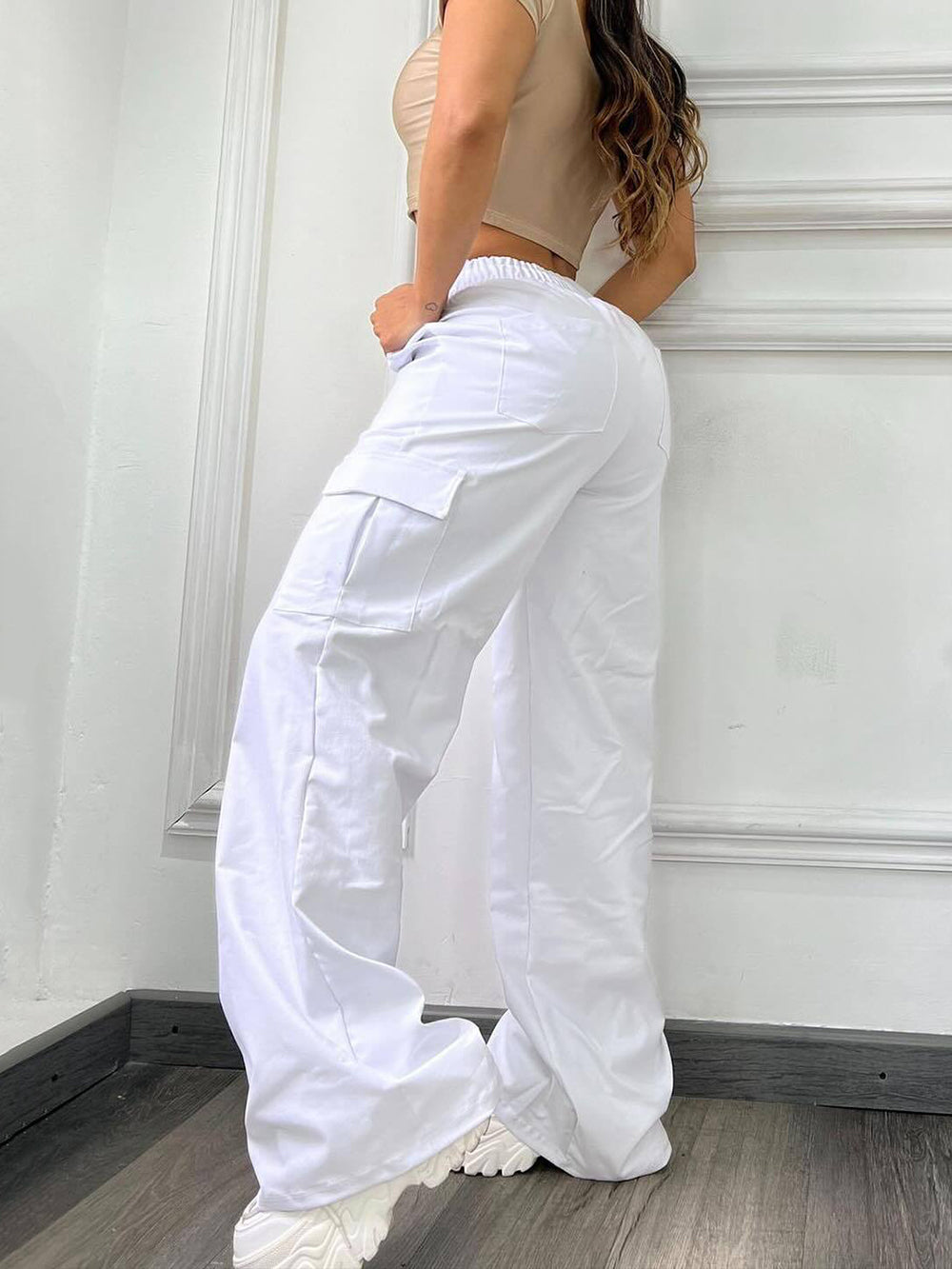 Casual Drawstring Cargo Straight Pants