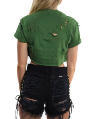 Fashion Lace-Up Jeans Shorts