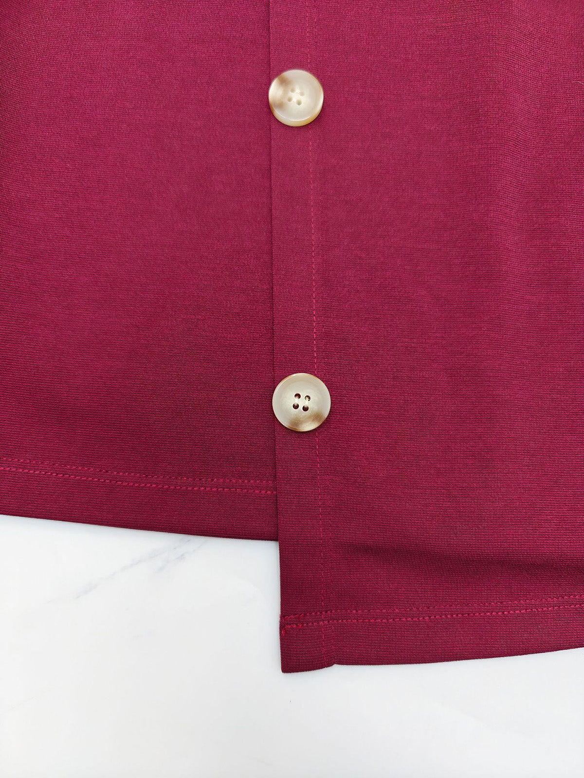 Casual Round Neck Sleeveless Button Decor A-Line Dress