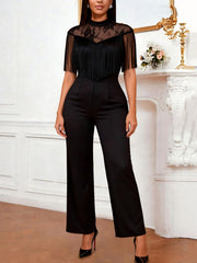 Fashion Fringe Lace Patchwork Slim Jumpsuit