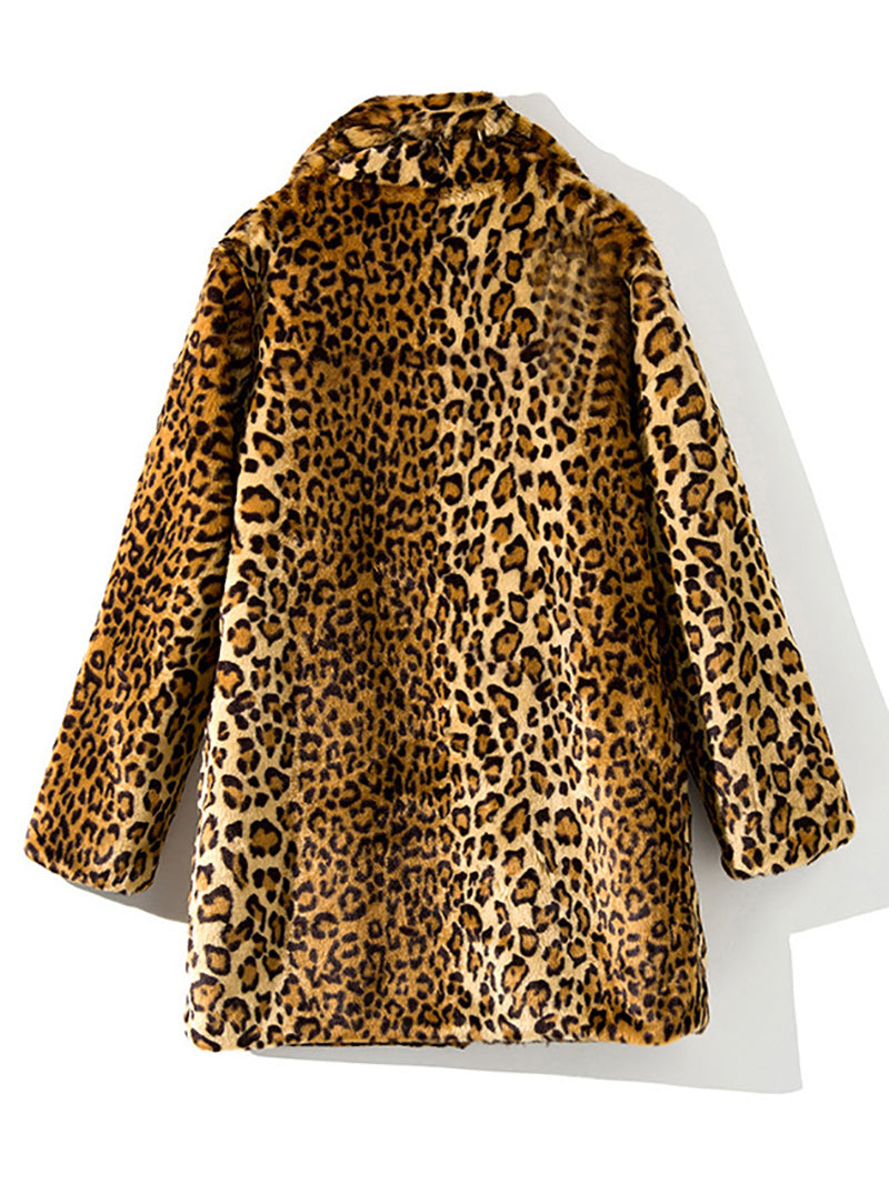 Fashion Faux Fur Leopard Print Coat