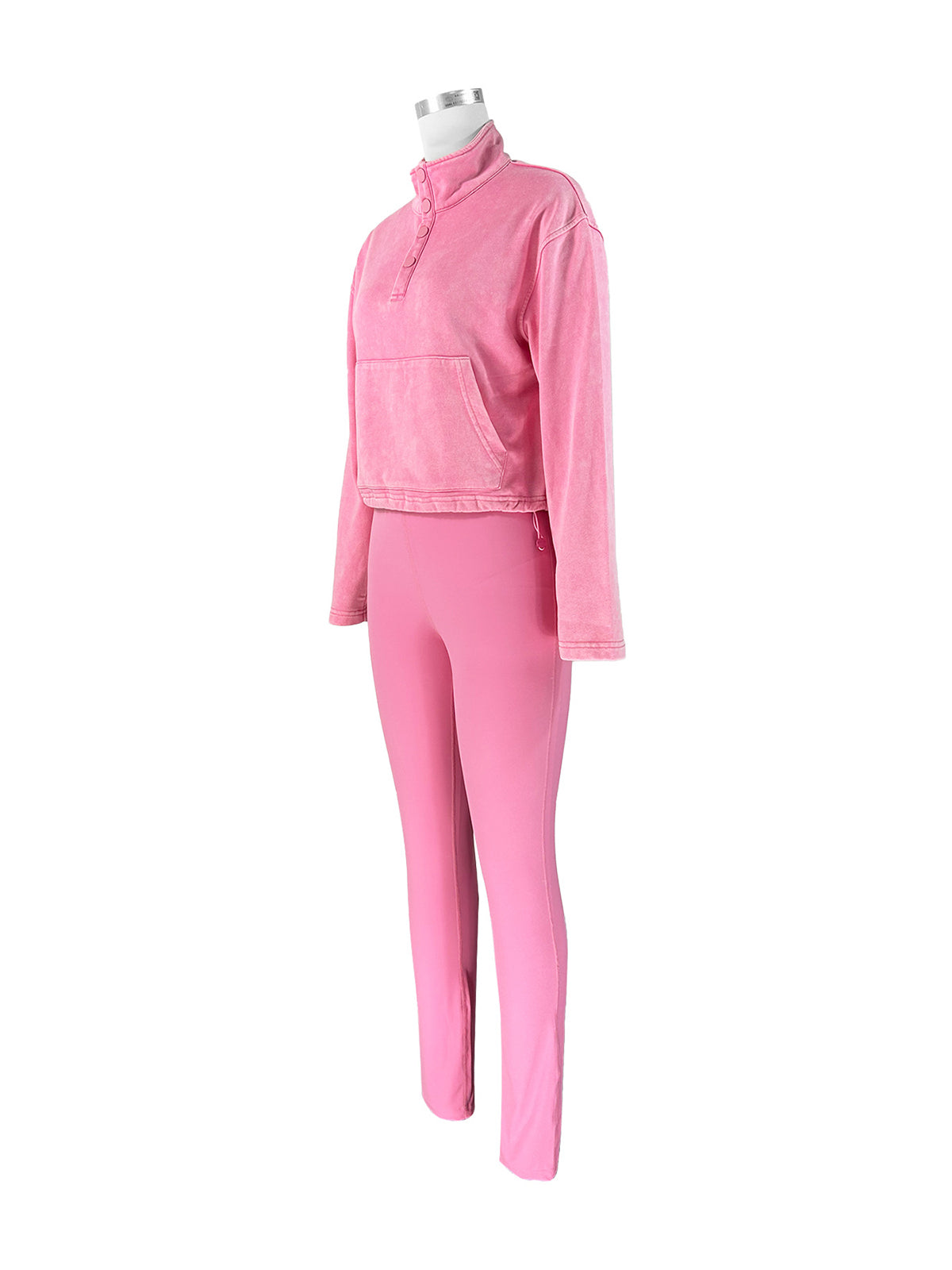 Washed Sweatshirt Tight Pant Sports Casual Sets