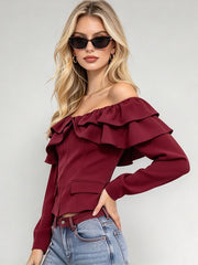 Off Shoulder Cropped Jacket-boutique
