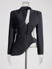 Sexy Asymmetrical Hollow out Blazer