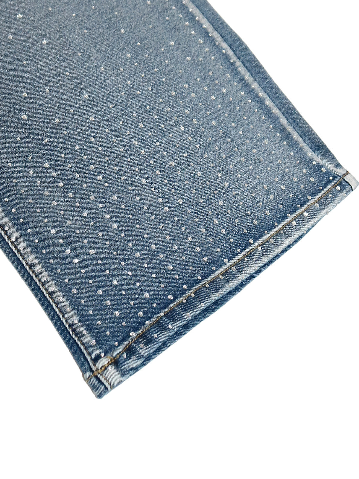 Casual Rhinestone Embellished Straight Leg Jeans