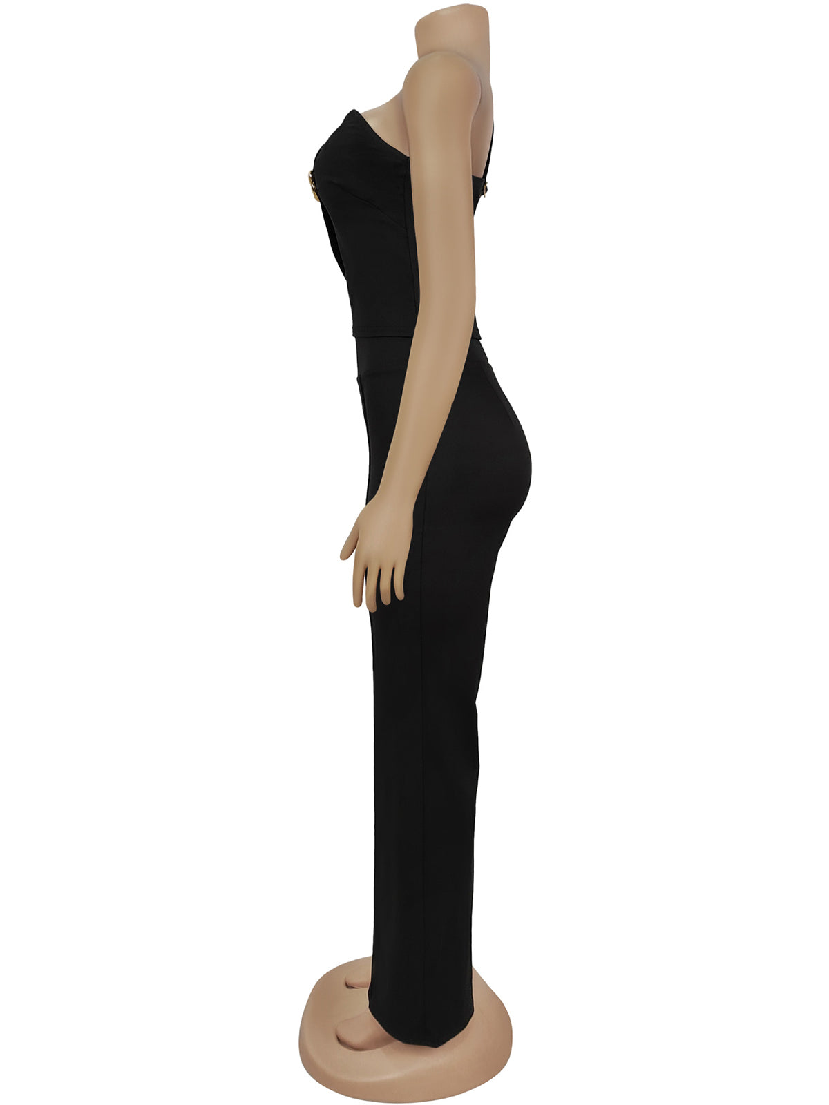 Fashion One Shoulder Slim Top Trousers Two Piece Set