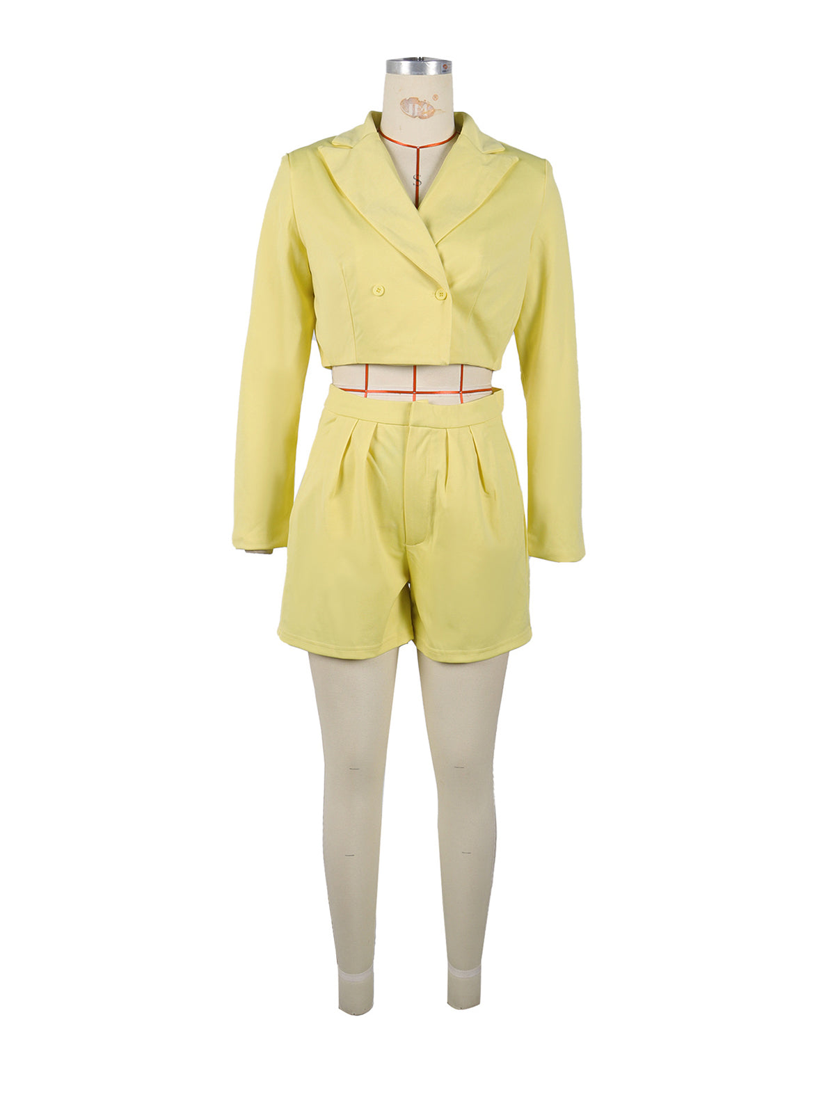 Fashion Cropped Blazer And Shorts Casual Two Piece Suit