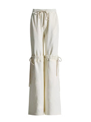 Casual Drawstring Straight-Leg Pants