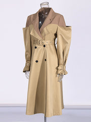 Fashion Double Combined Color Trench Coat