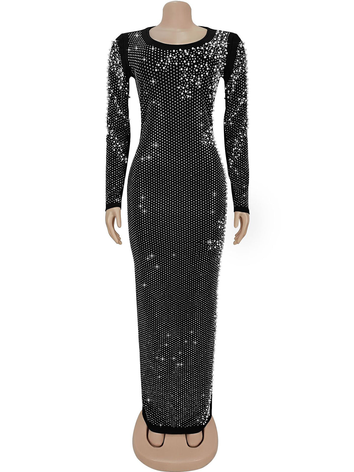 Elegant O Neck Rhinestone Bodycon Party Club Dress