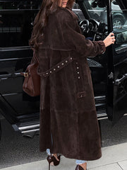 Fashion Long Sleeve Belt Trench Coat