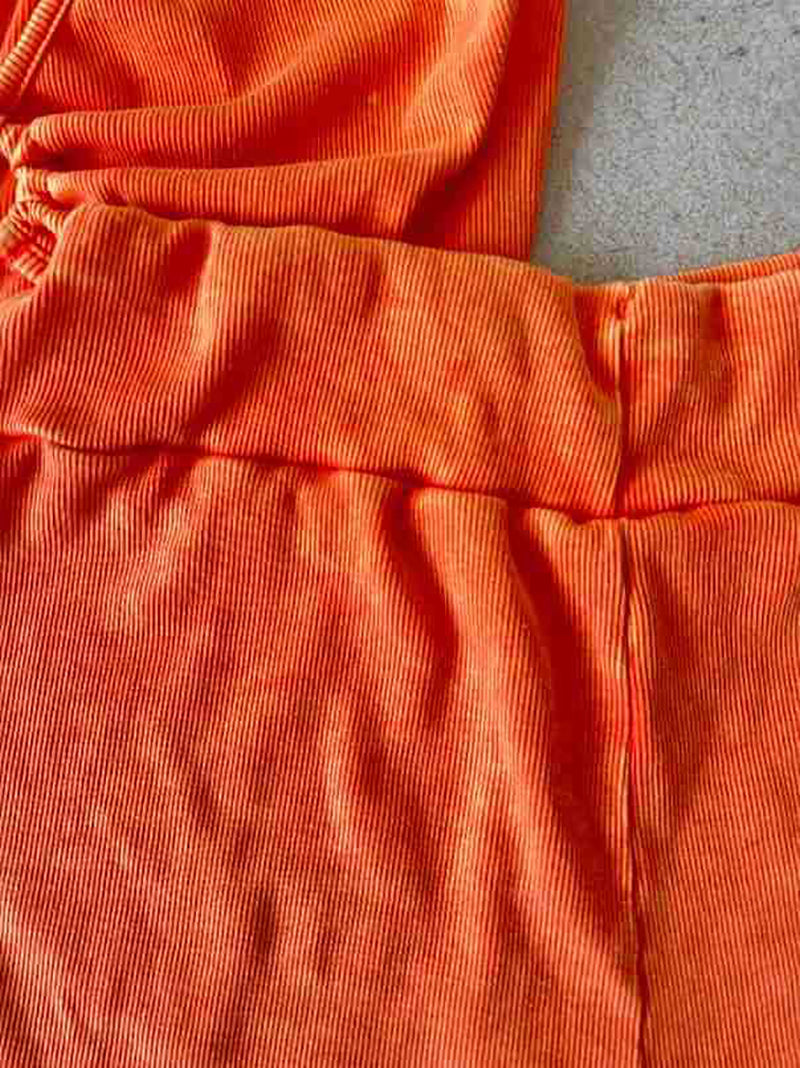 Sexy Knit Ribbed Tank Tops Shorts Two Pieces Sets