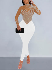 Sparkly Rhinestone Embellished Skinny Jumpsuit