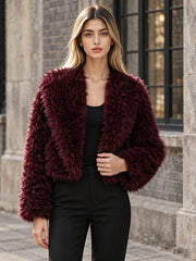 Faux Fur Collar Cropped Jacket-boutique