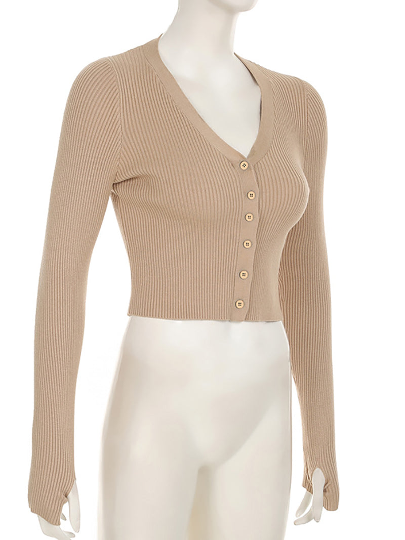 Fashion Slim Simple Knitted Cardigan