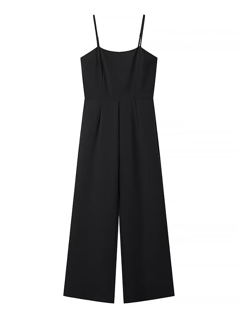 High Waist Suspender Wide Leg Jumpsuit