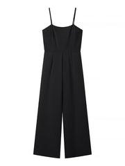 High Waist Suspender Wide Leg Jumpsuit