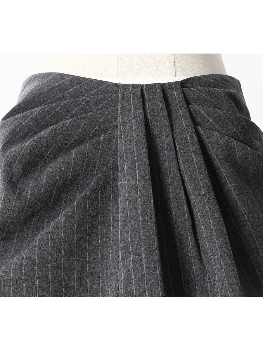 Versatile Lace Skirt Overlay Pinstripe Pant Matching