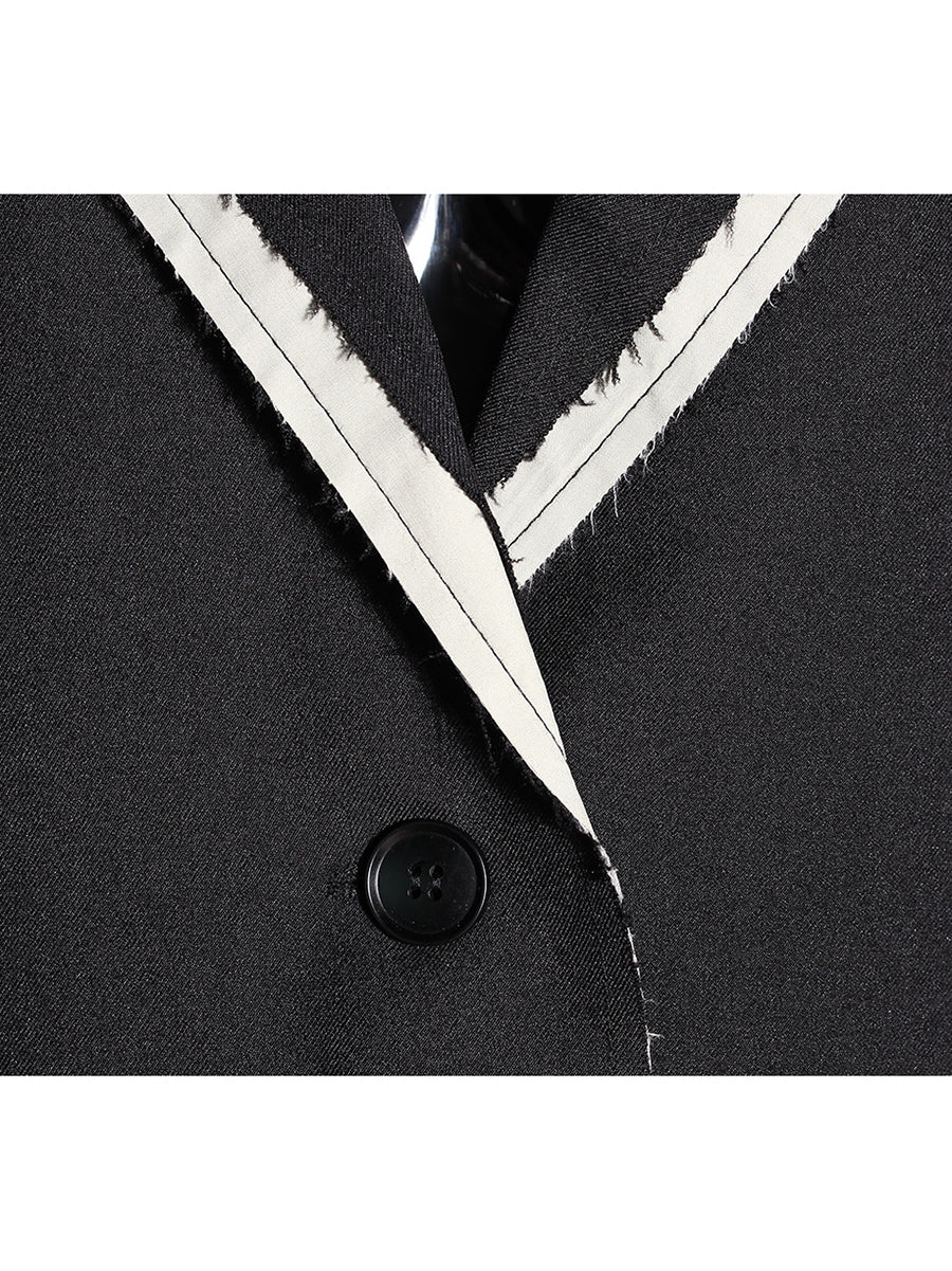 Fashion Rough Edge Design Loose Blazer
