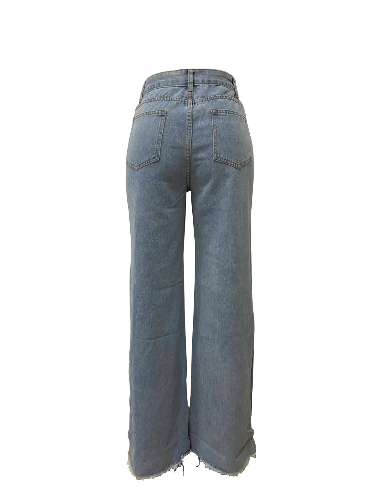 Fashion Fringe Side Slit Jeans
