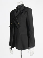 Fashion Irregularity Cross Neck Suit Jacket