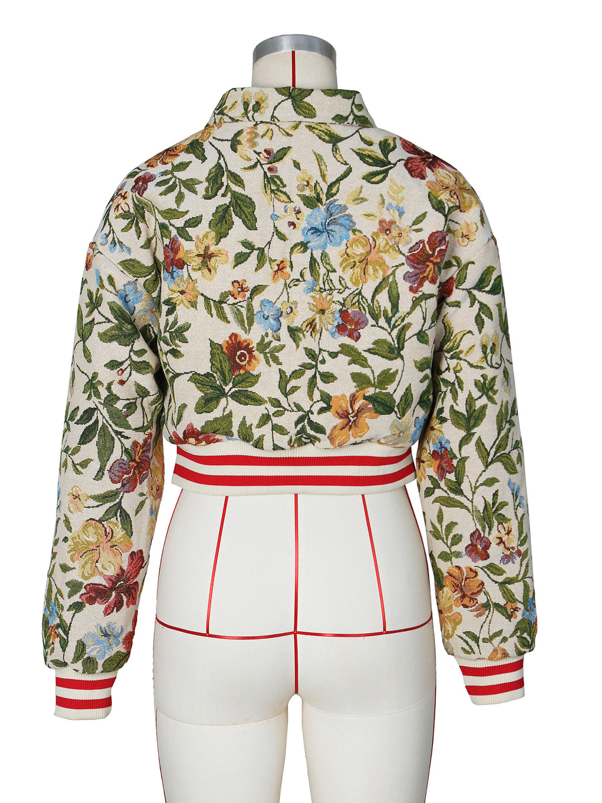 Fashion Floral Embroidery Bomber Jacket