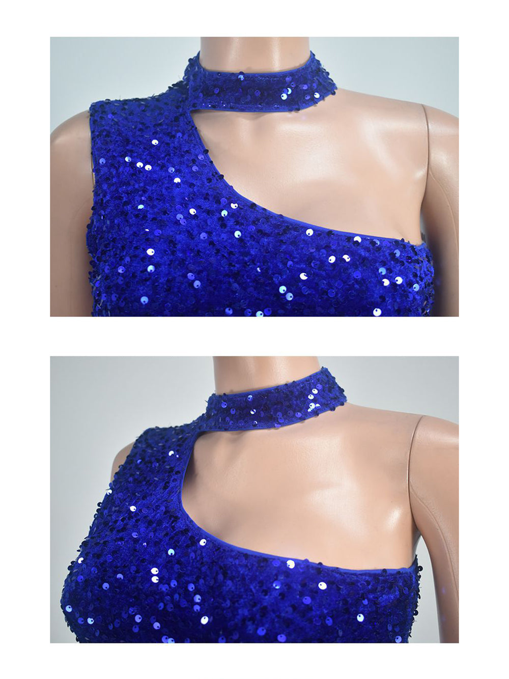 One-Shoulder Sequin Clubwear Bodycon Dress