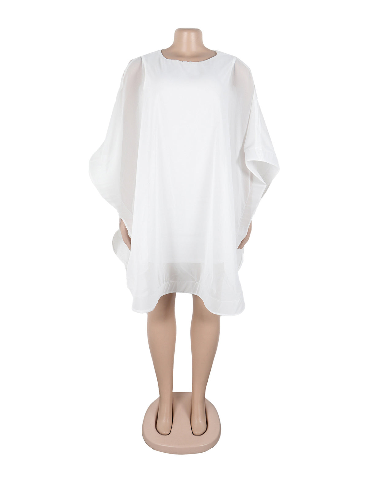 Fashion Chiffon Ruffle Sleeve Loose Mini Dress