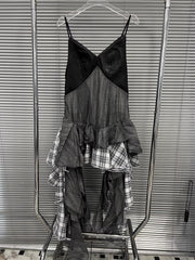Fashion Irregular Ruffles Spaghetti Strap Slip Dress