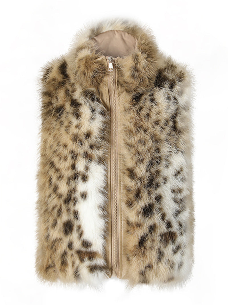 Fashion Leopard Faux Fur Vest