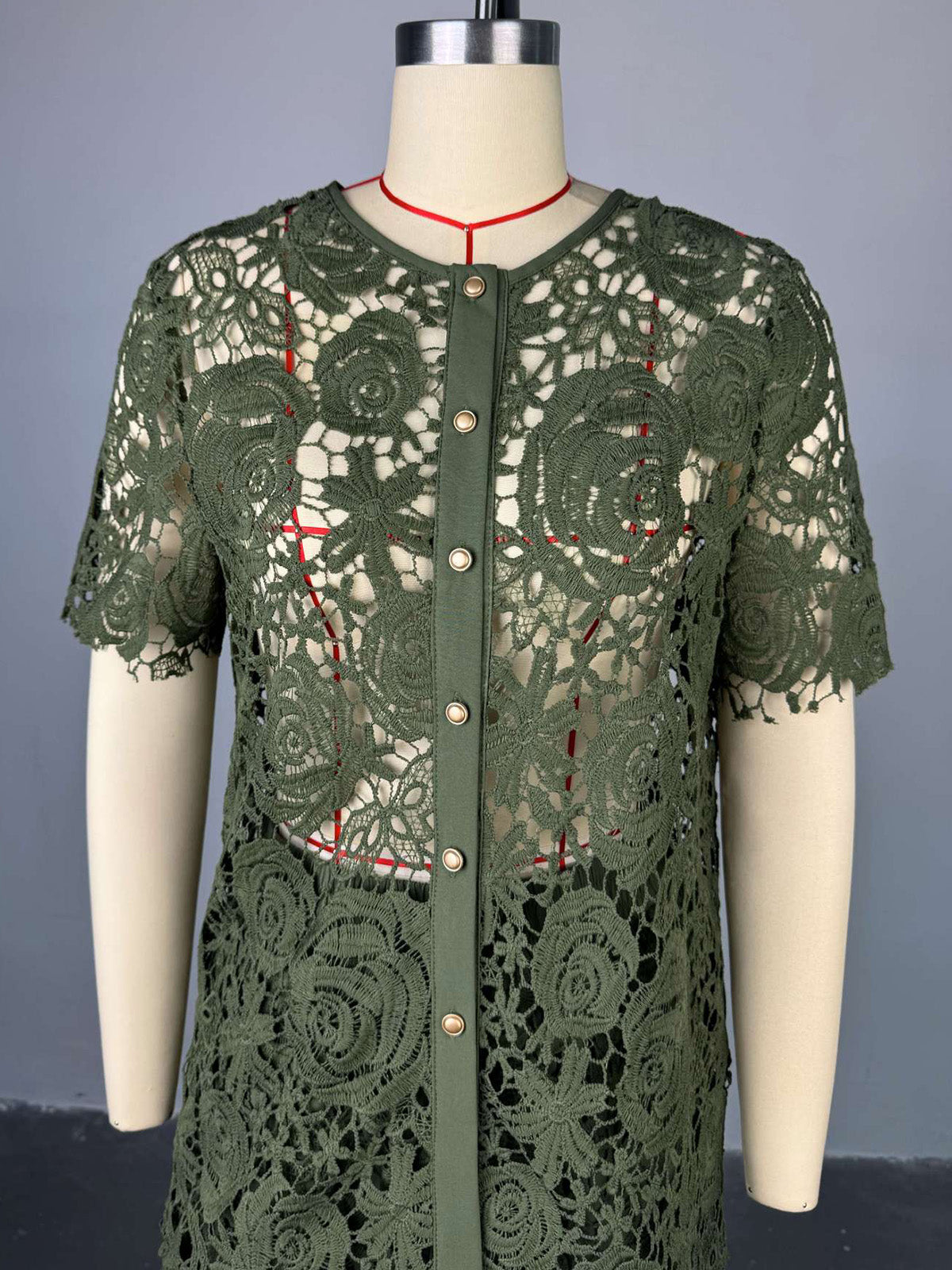 Fashion Lace Hollow out Shirt And Shorts Sets