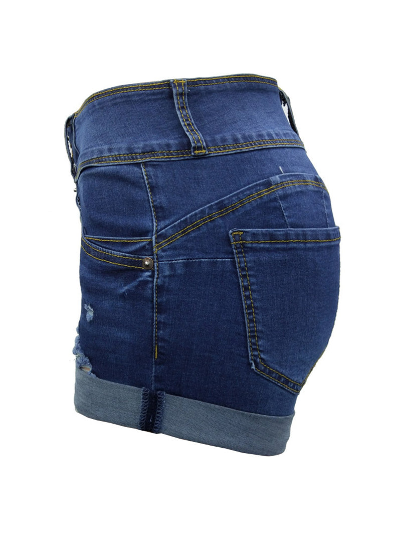 Casual High Waist Denim Shorts
