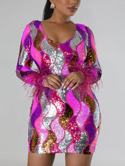 Fashion Sequin Club Party Mini Dress