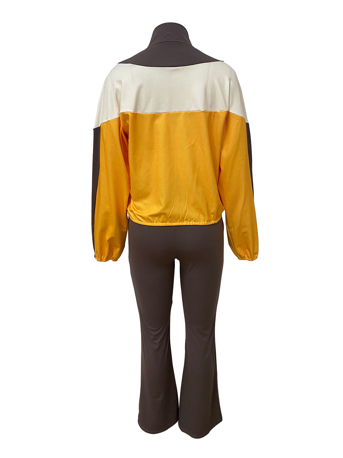 Color Block Zip Top and Pants Sports Sets