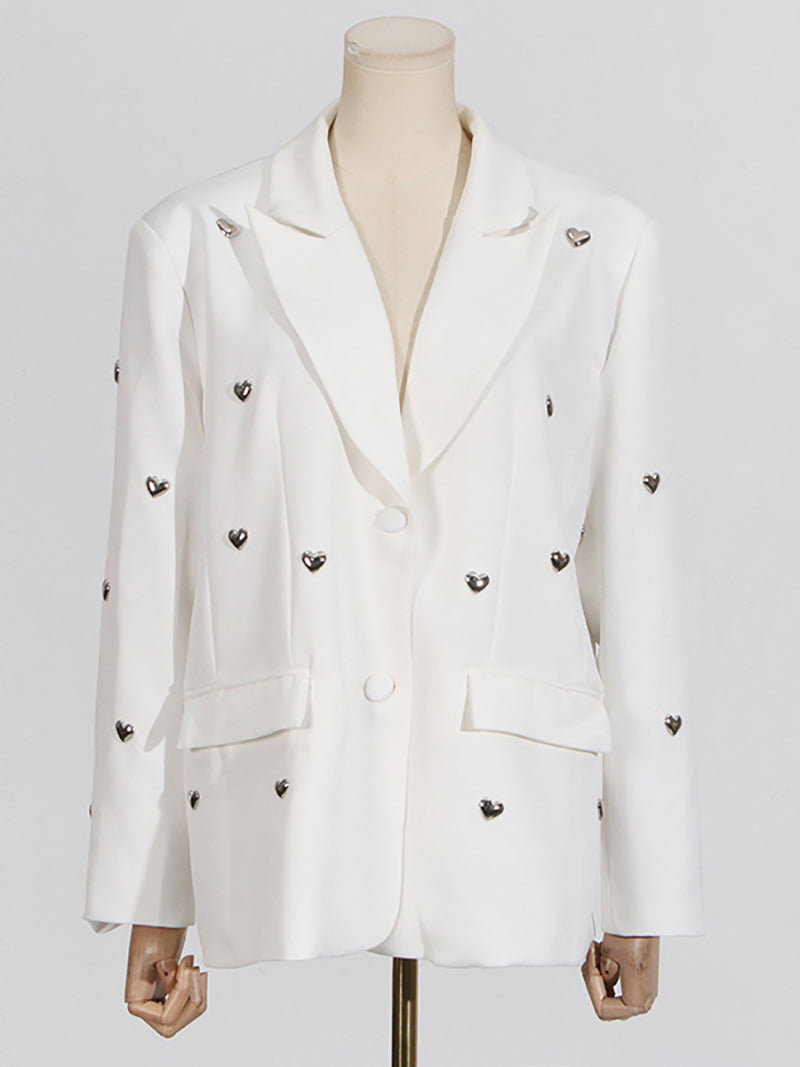 Fashion Heart Embellishments Blazer