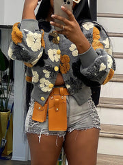 Retro Jacquard Single-breasted Cardigan Coat