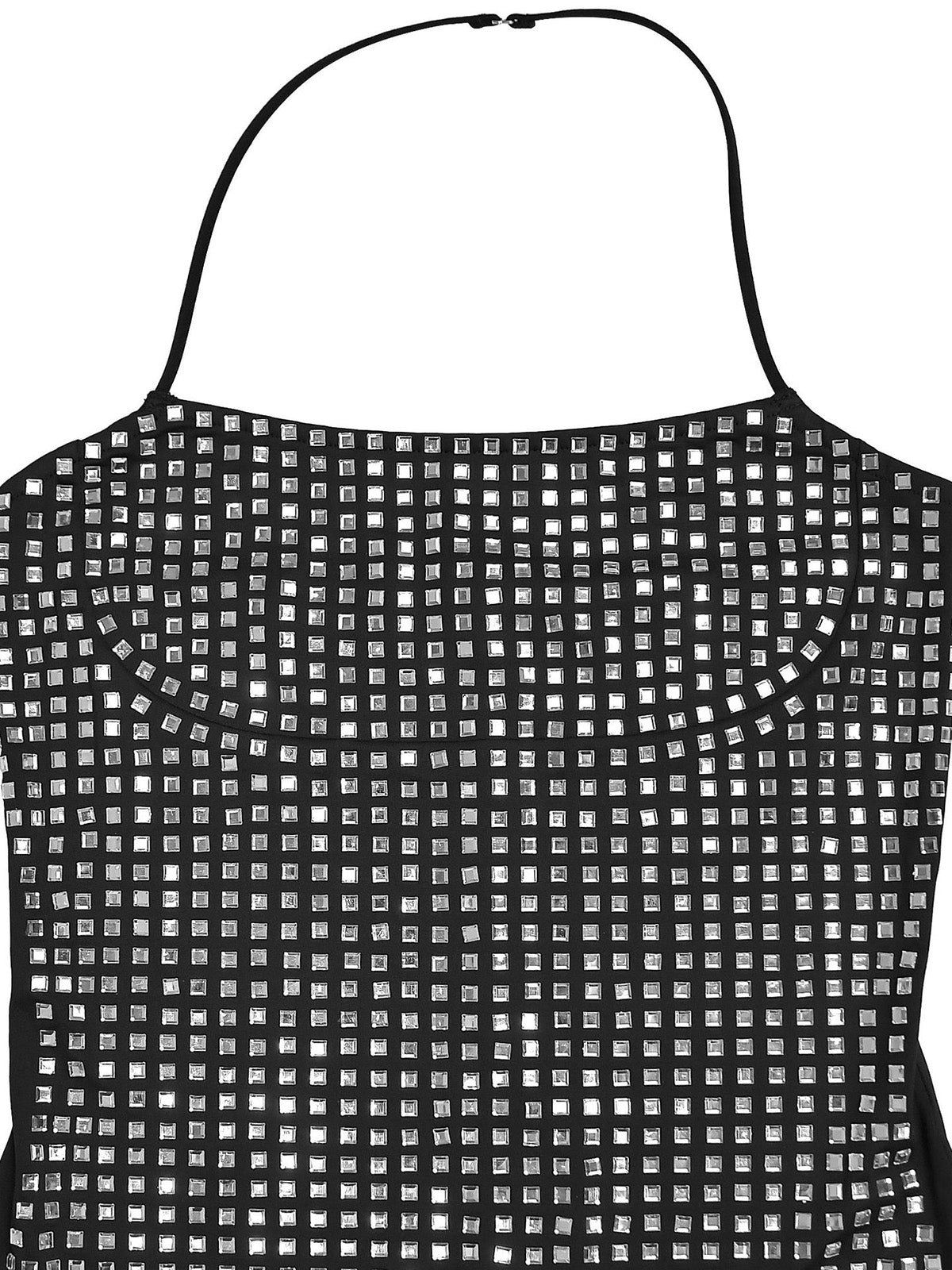 Sexy Rhinestone Embellished Halter Mini Dress