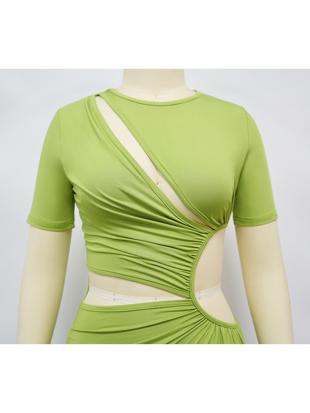 Sexy Hollow Waist Irregular High Slit Maxi Dress