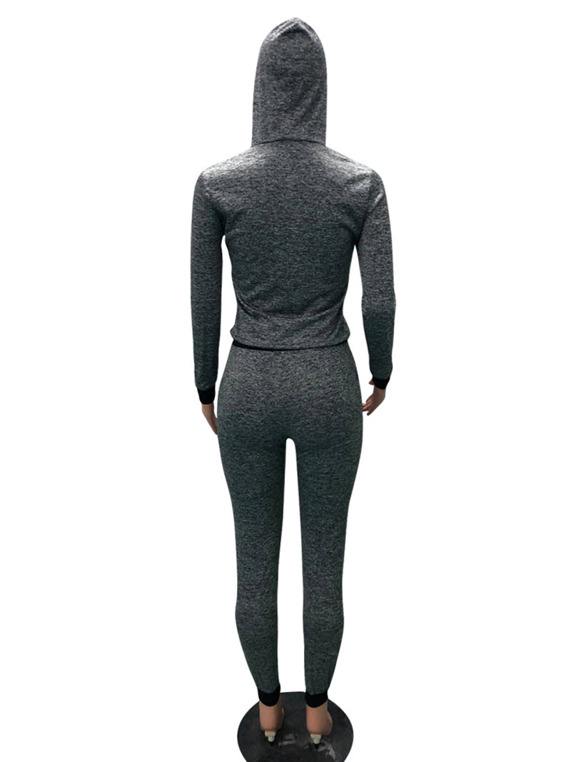 Zip Up Hoodie Sweatshirt And Jogger Pants Set