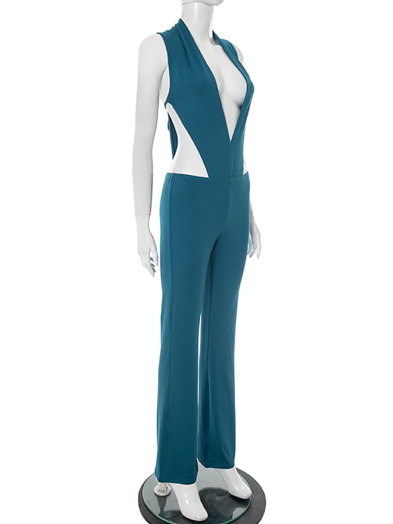 Sexy Sleeveless Bodysuit Low Waist Pants Sets