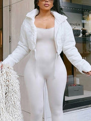 Casual Long Sleeve Slim Cropped Jacket