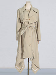 Casual Single Breasted Belted Trench Coat