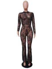 Sexy Lace See through Slim Jumpsuit