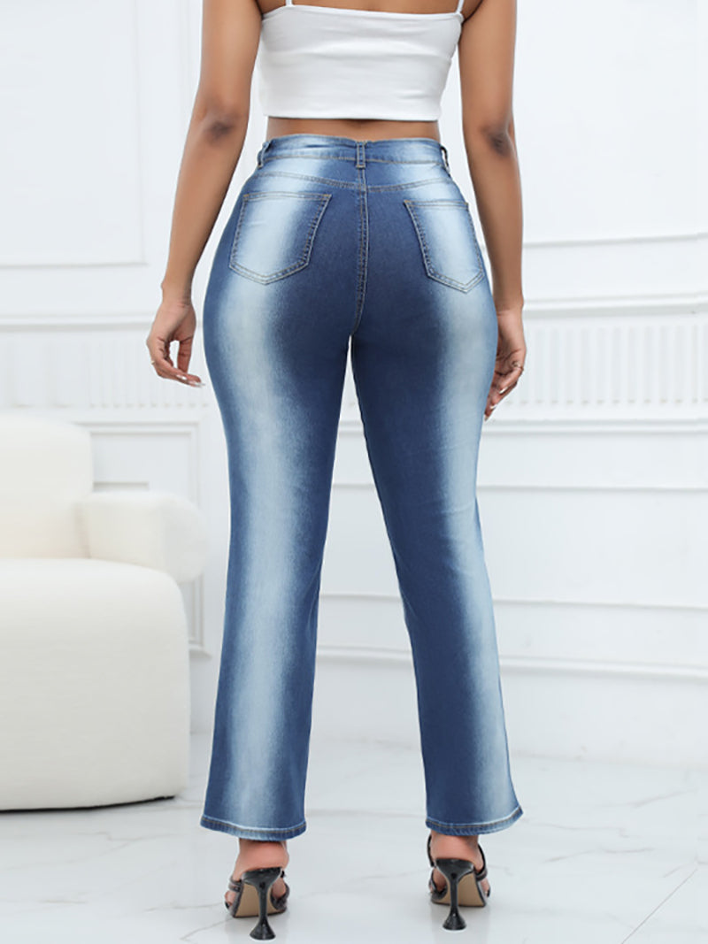 Fashion Gradient Color Straight Jeans