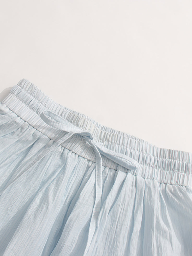 Casual Drawstring High Waist Loose Cuffed Pants
