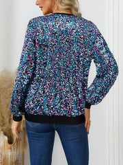Fashion Rainbow Sequin Crew Neck Pullover Sweatshirt