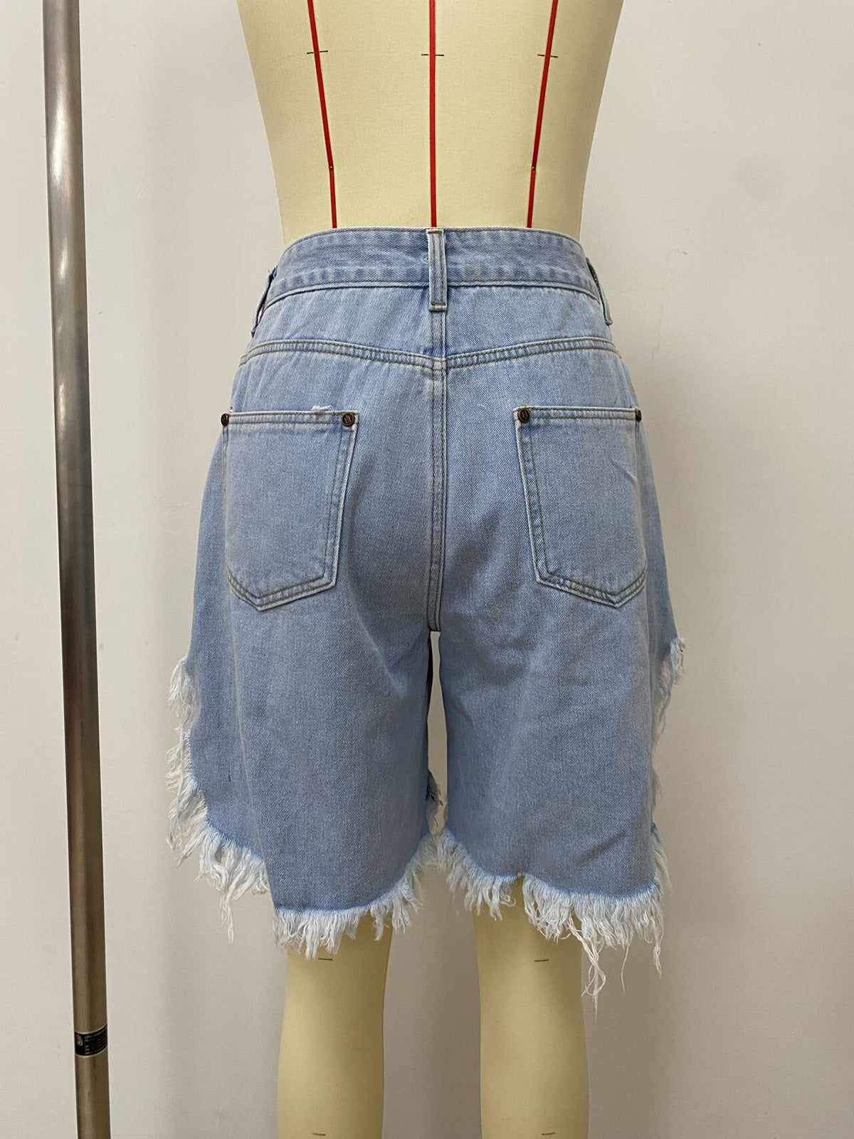 Casual High Waiste Ripped Denim Short Jeans