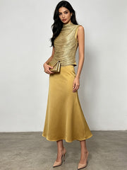 Sleeveless Top and A Line Maxi Skirt Set-boutique